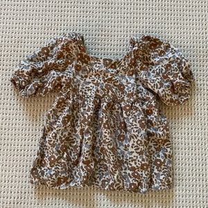 Rylee and Cru balloon sleeve button back floral shirt 18-24M